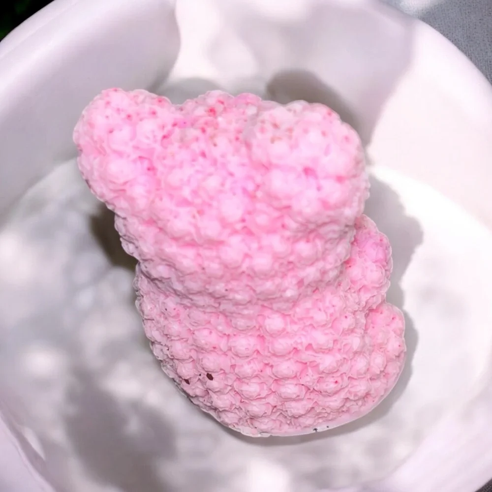 Rose scented handmade 3D rose bear soap 3x2 inch 4oz